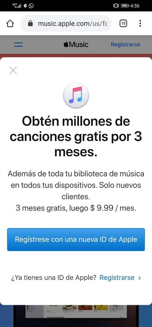 Canción Obtén millones de canciones gratis por 3 meses Apple music
