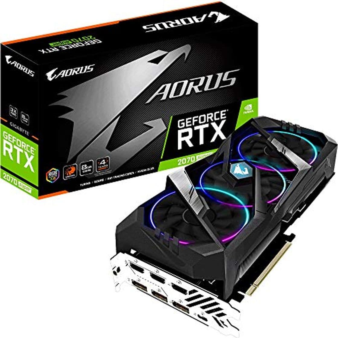 Electronic Gigabyte Nvidia RTX2070 Super Aorus 8G Fan GDDR6 DP/HDMI PCI Express Tarjeta