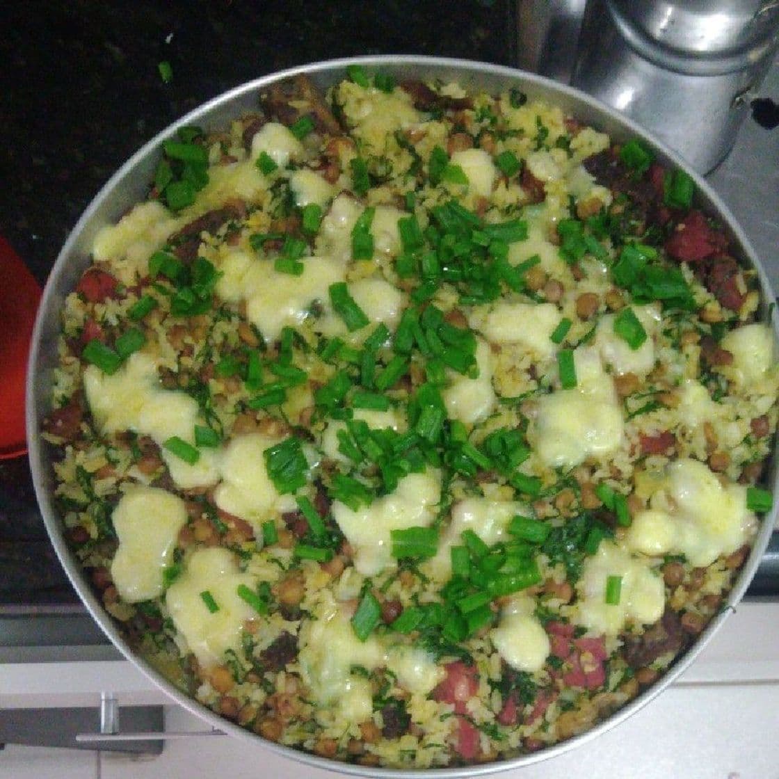 Fashion  Baião de dois com carne de sol e queijo coalho. 🧀 🍲