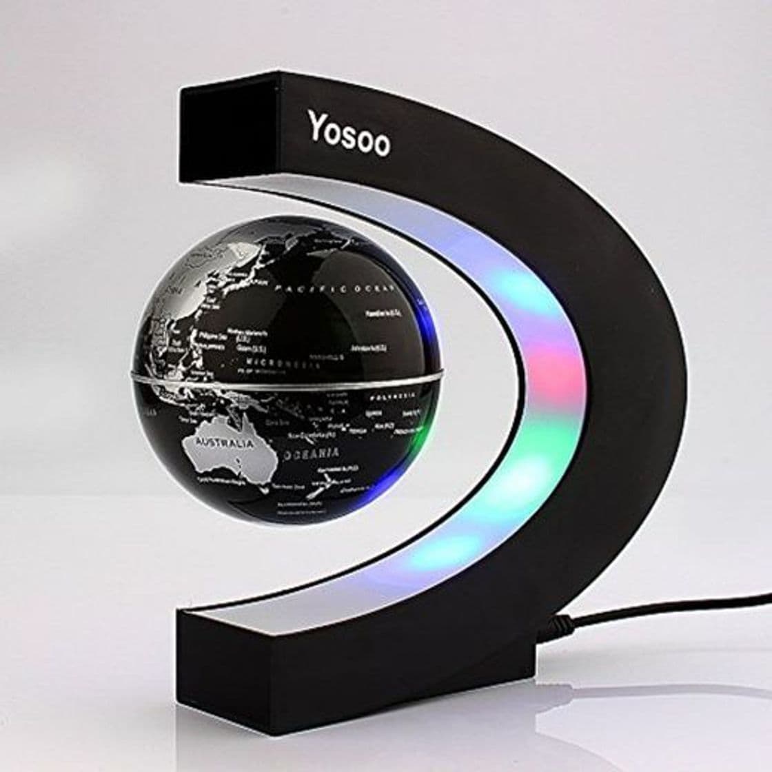 Product Yosoo C Forma Decoración Levitación Magnética Flotante Mapa del Mundo Globo Luz