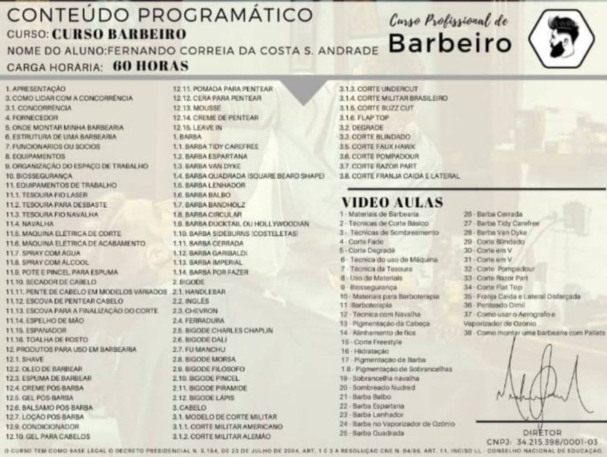 Fashion Curso de Barbeiro Modalidades