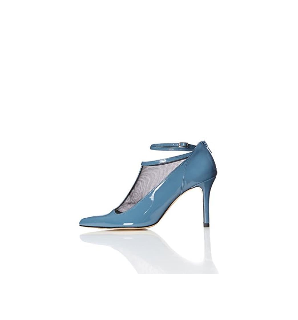 Moda find. Zapatos Estilo Mary Jane de Charol para Mujer, Azul