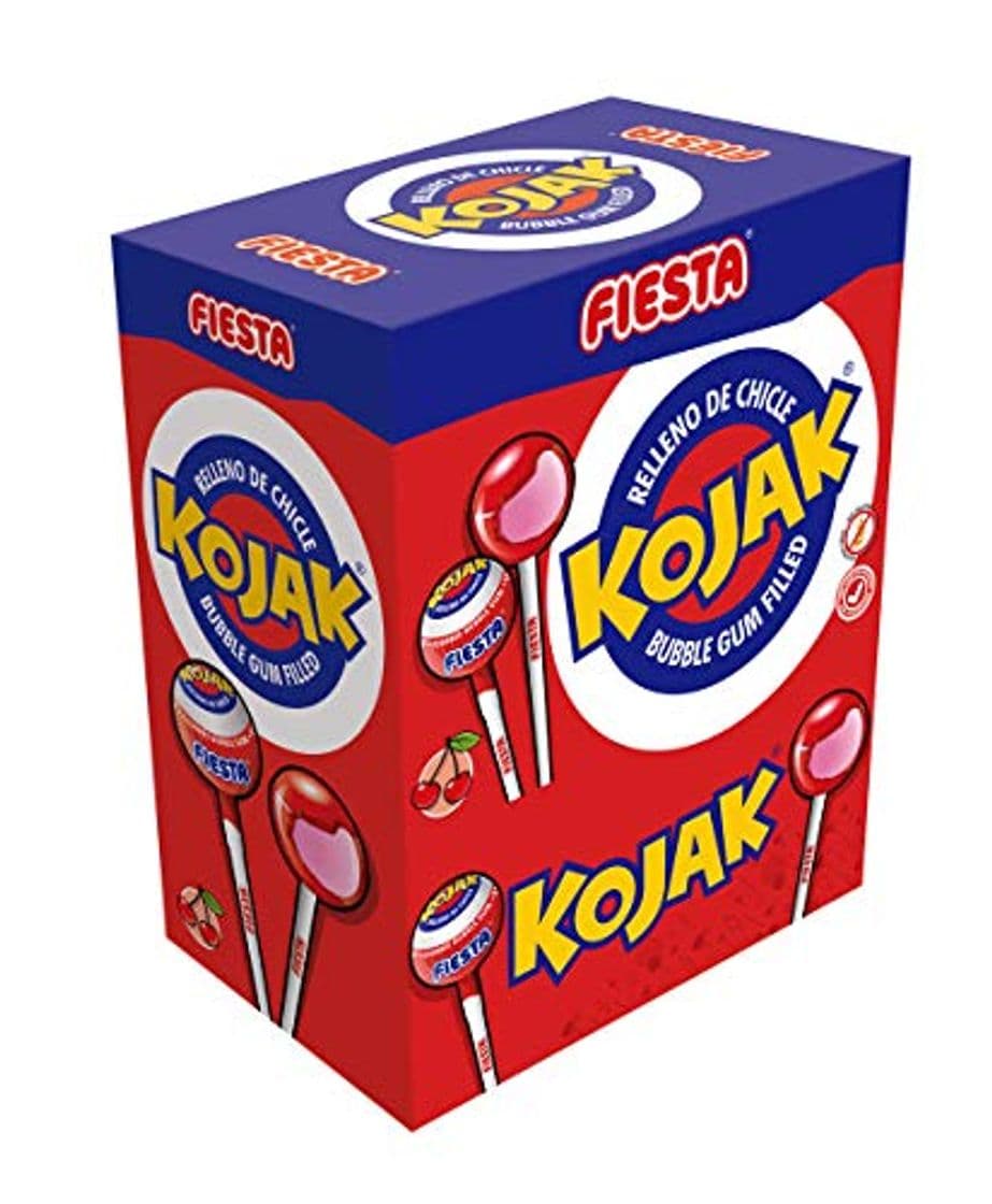 Producto Fiesta Kojak Caramelo con Palo Relleno de Chicle Sabor Cereza