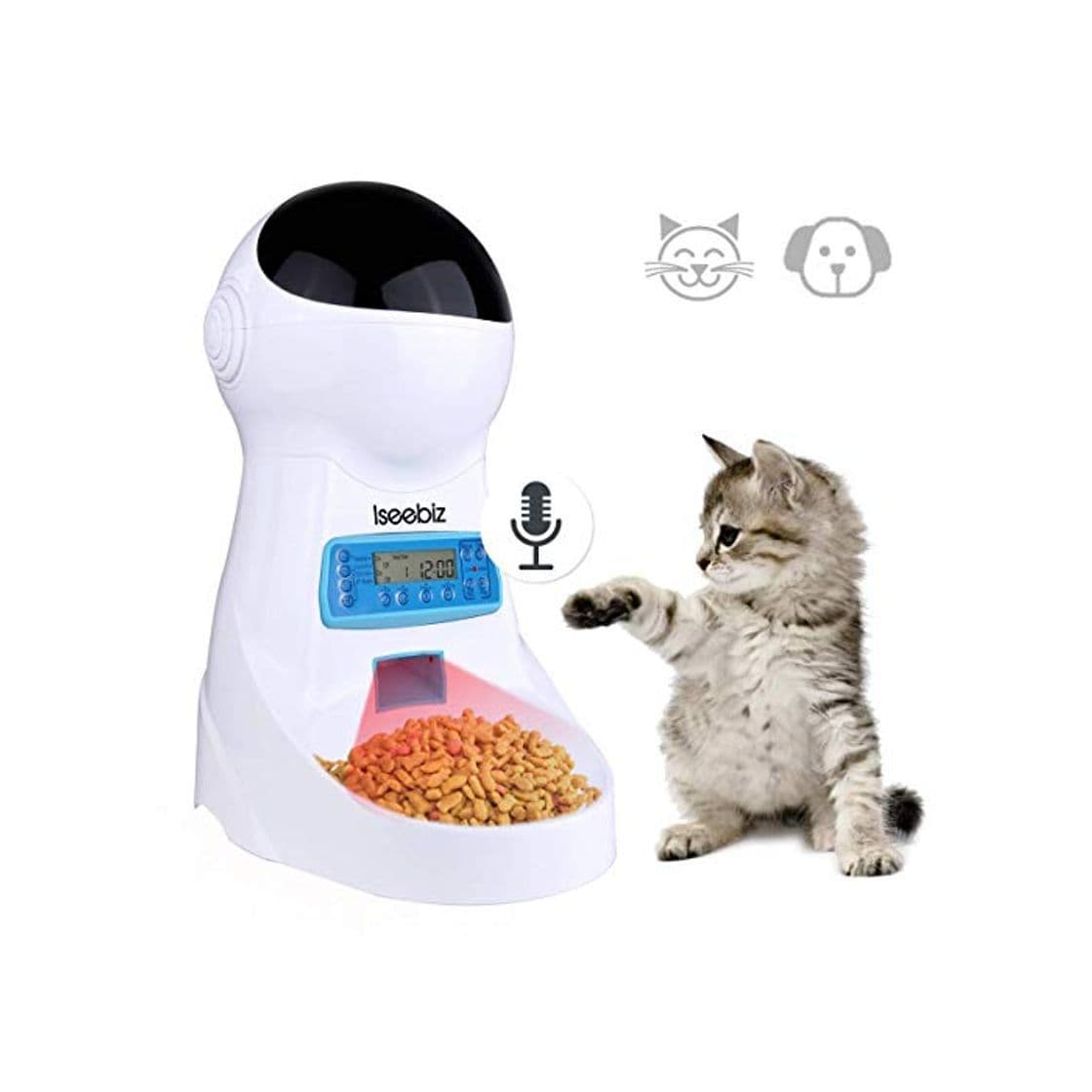 Producto Comedero Automatico Gatos Iseebiz 3 Litro Comedero Perro Tiene 4 Comidas con