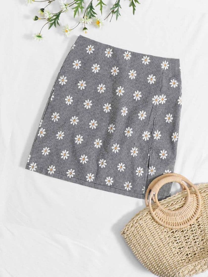 Producto Zip Back Daisy Floral Skirt