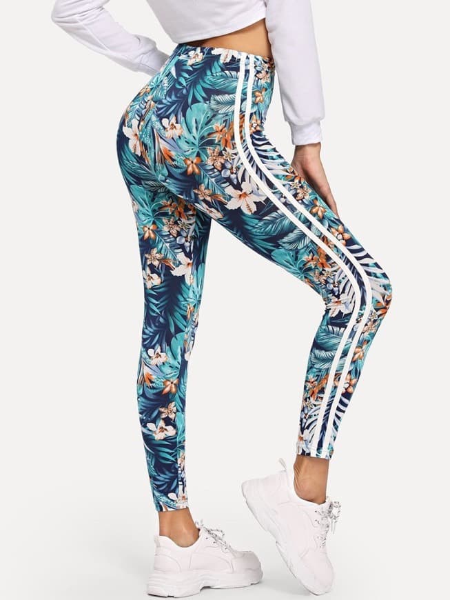 Producto Leggings Con Estampado Tropical