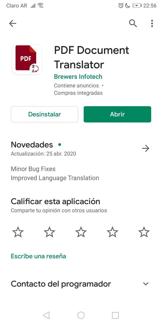 App Convertidor de PDF traducido ✨