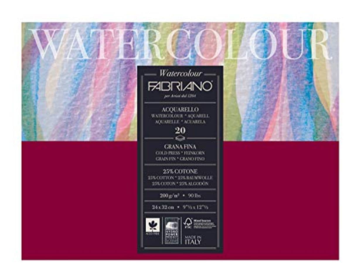 Producto Estudio Fabriano papel de acuarela 200 g 24 x 32 cm blanco