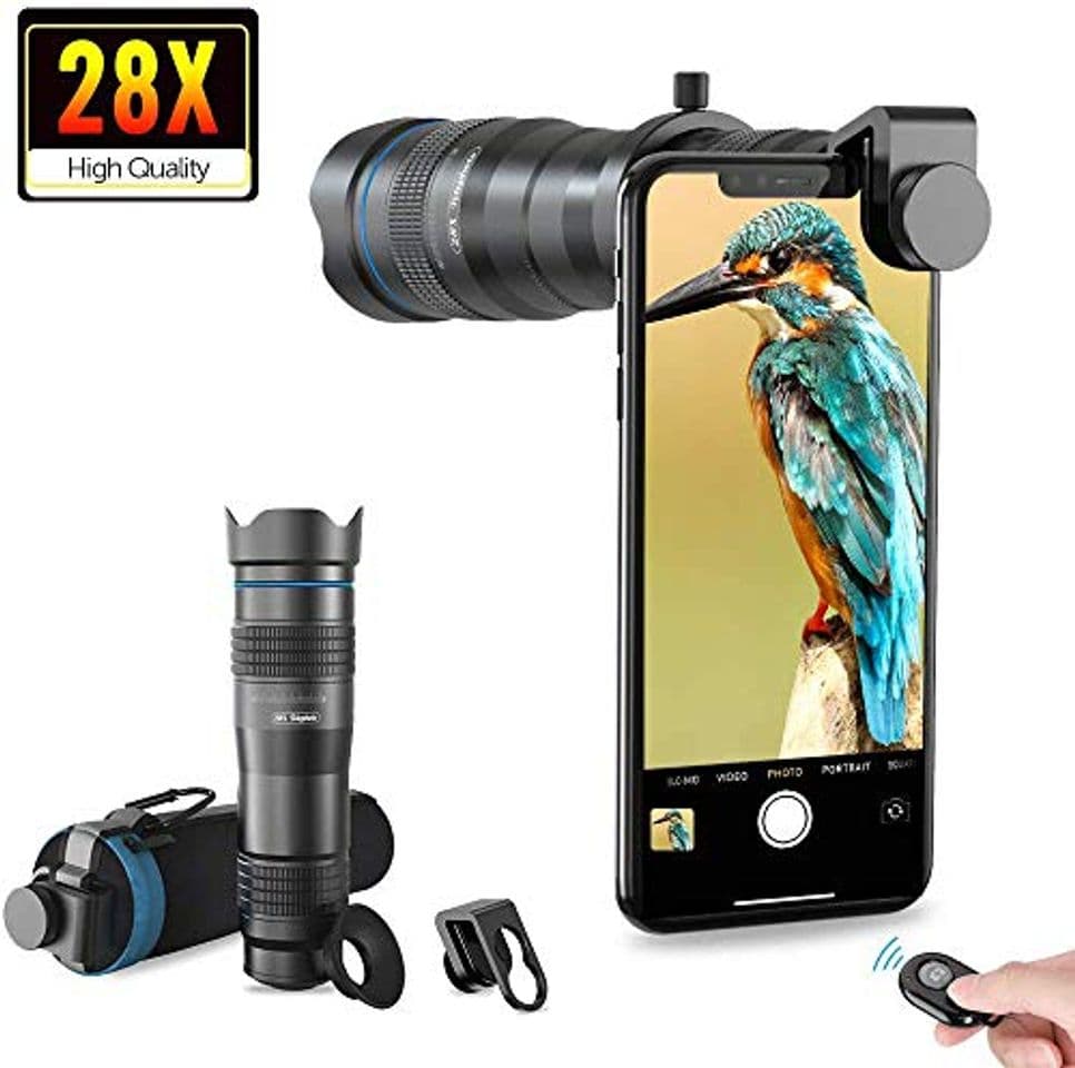 Producto Apexel HD Cell Phone Lens-28X  - Teleobjetivo con obturador para iPhone