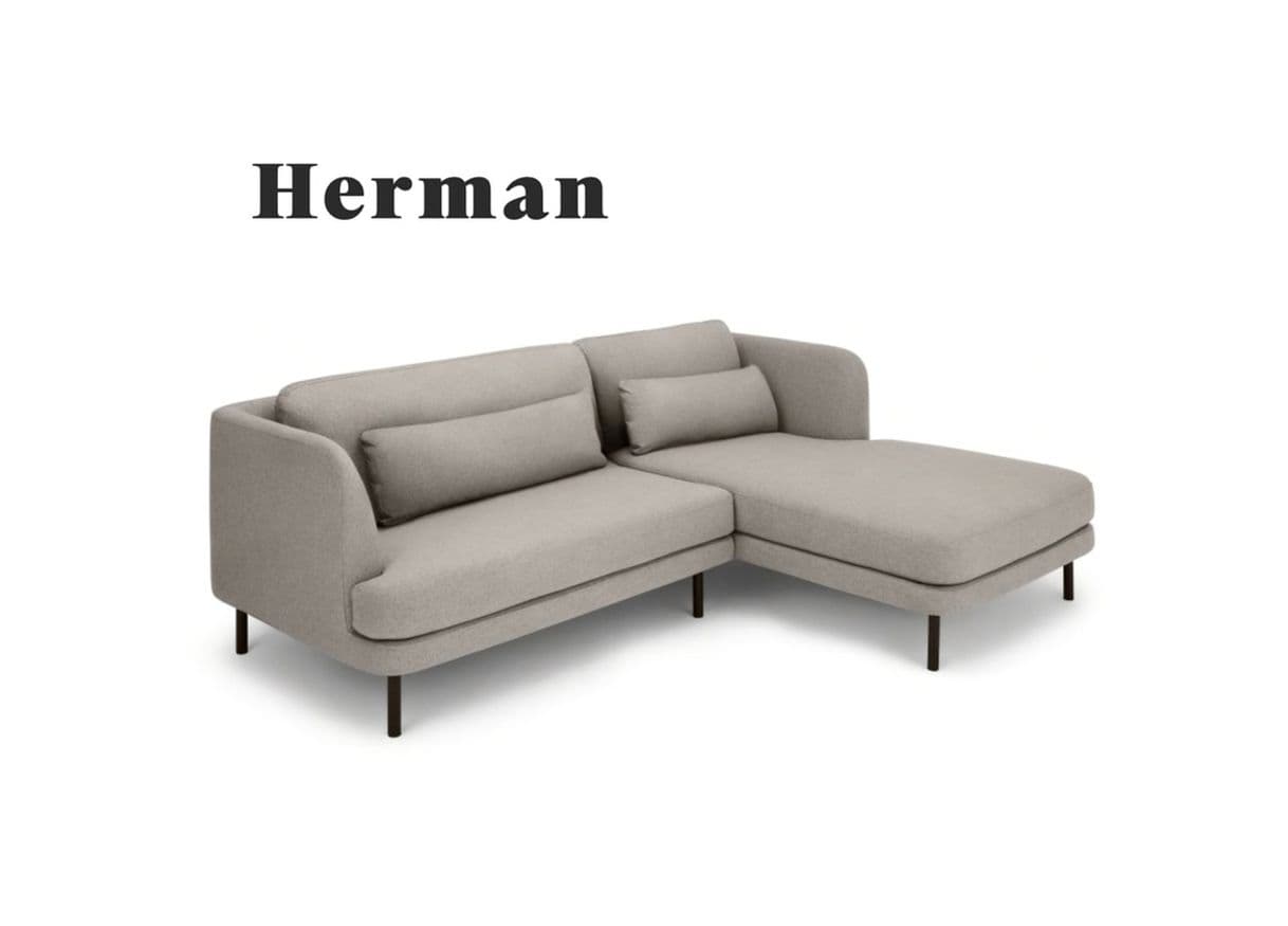 Product Sofá con chaise longue a la derecha Herman, gris