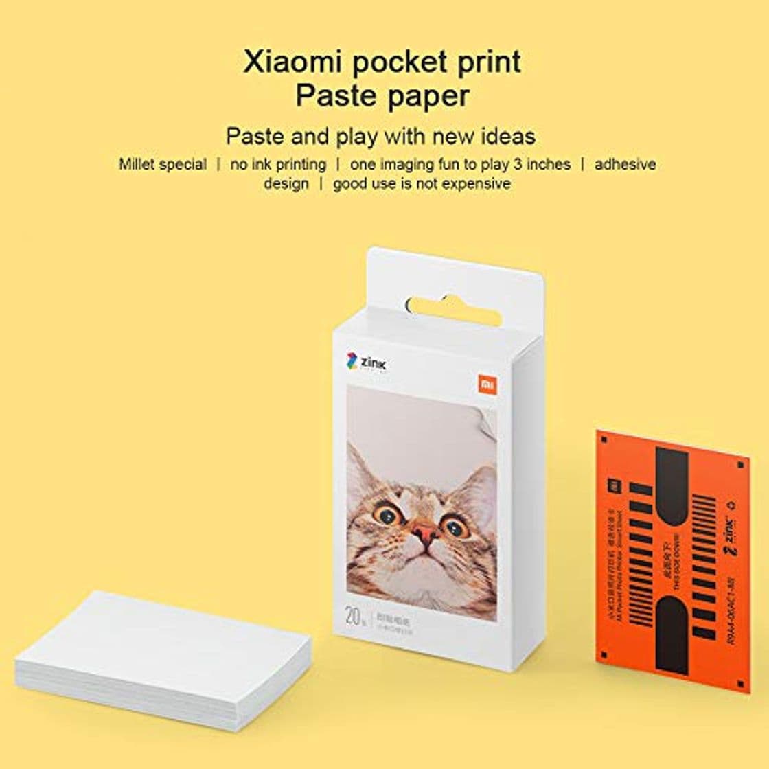 Product Impresora Fotográfica Portátil,para Xiaomi Mijia Impresora Fotográfica Inalámbric,Impresión Sin Tinta,AR Fotos,Compartir Bluetooth,5