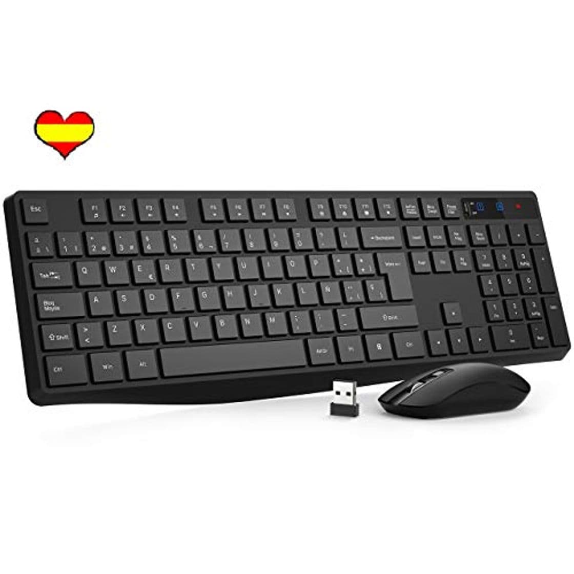 Producto VicTsing Pack Teclado y Ratón Inalámbrico 2.4G con 12 Teclas Multimedia Anti-Splash