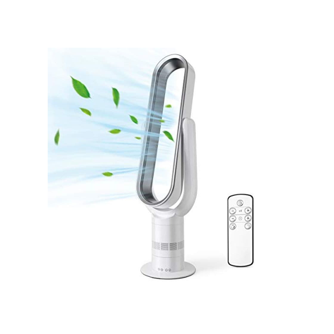 Producto Acoolir Ventilador sin Aspas Silencioso de Viento Natural Saludable de Circulació 10 Velocidades Oscilación de 90° Temporizador de Sueño Inteligente Control Remoto de 6 m Seguro para Niños Silencio