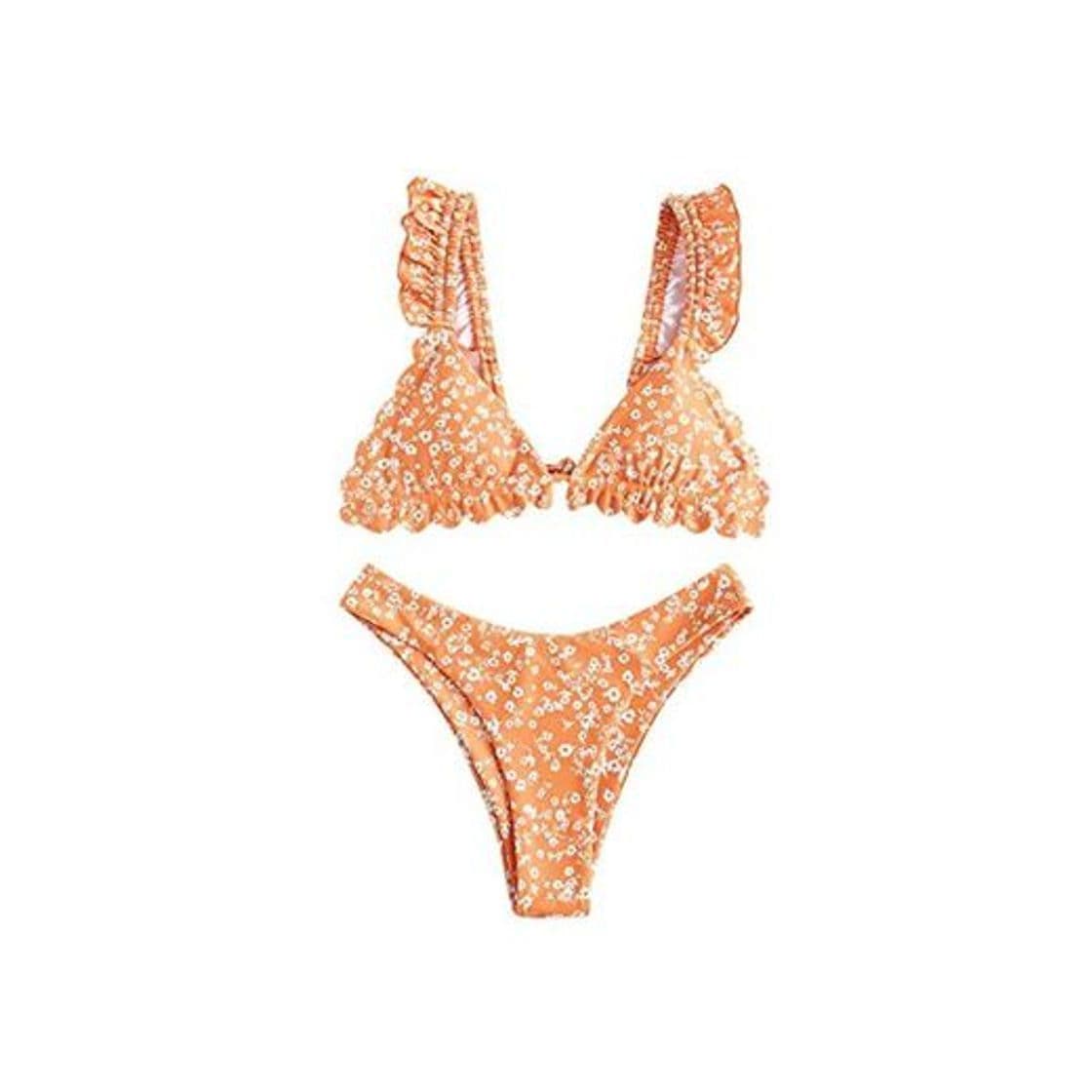 Producto ZAFUL - Bikini de corte alto con volantes y flores para mujer