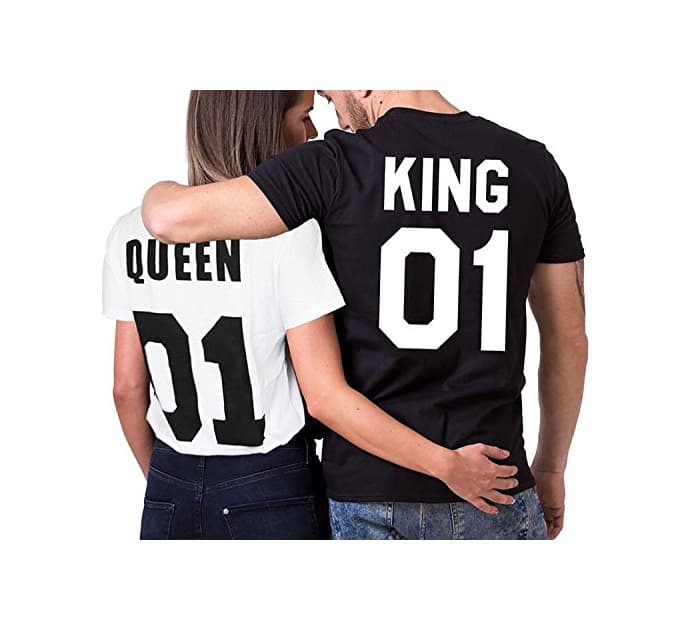 Moda Minetom King Queen 01 Impresión Hombres Mujer Moda T-Shirt Verano Manga Corta