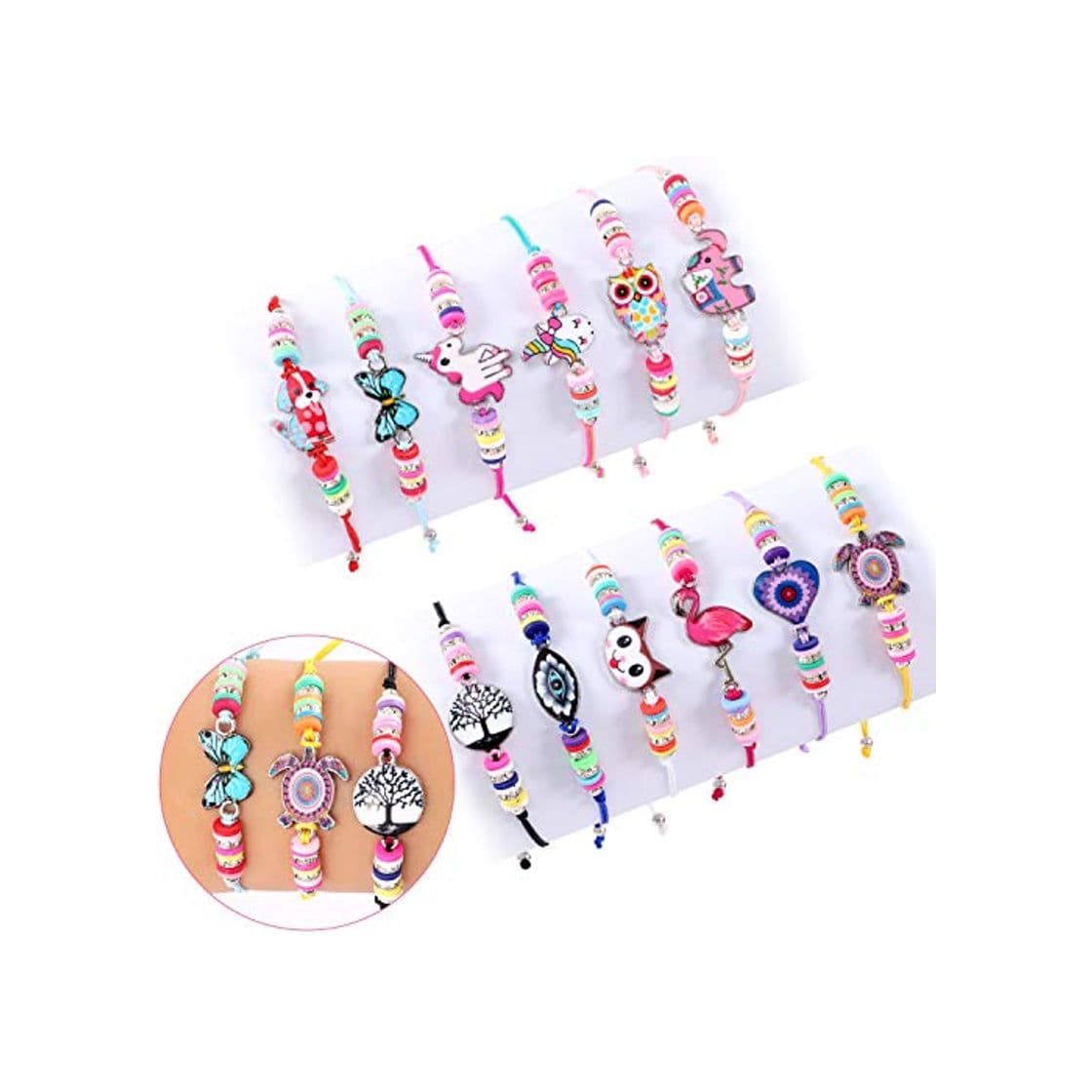 Product Tacobear 12 Piezas Pulsera Amistad Pulsera Niña Pulsera Unicornio Pulseras de Cuerda