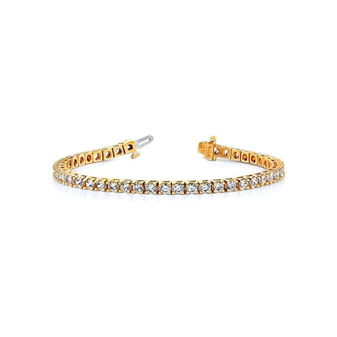 Product Pulsera de tenis de oro amarillo de 14 quilates con diamantes cultivados