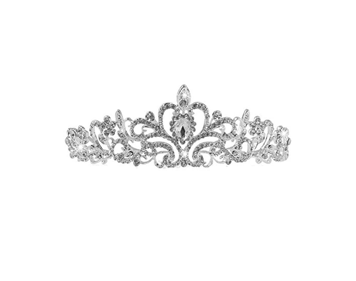 Fashion Boda Cristal Tiara brillantes Corona Pelo joyas Comunión pelo maduro