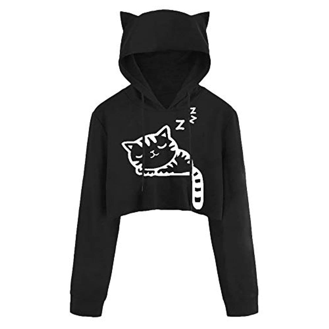 Producto Gato Sudaderas Mujer Tumblr Cortas con Capucha