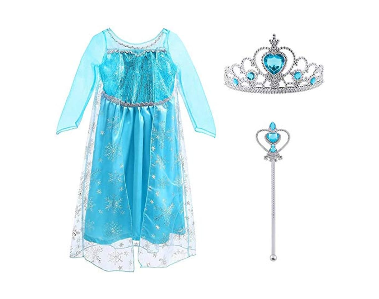 Moda Vicloon - Disfraz de Princesa Elsa - Reino de Hielo - Vestido