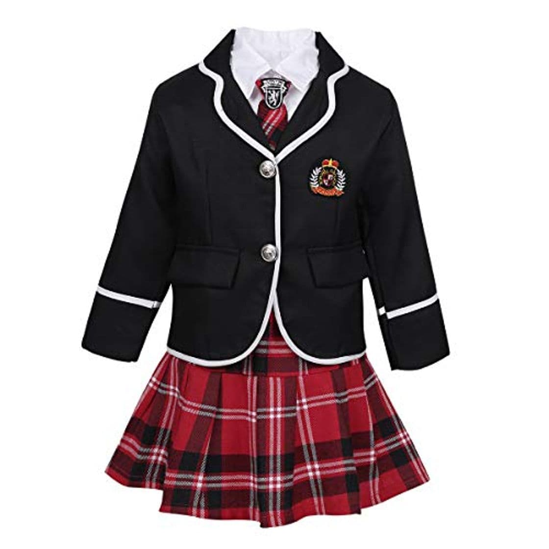 Moda Freebily 4Pcs Uniforme Escolar Japonés Coreano Británico Niñas Muchachas Traje Conjunto Manga