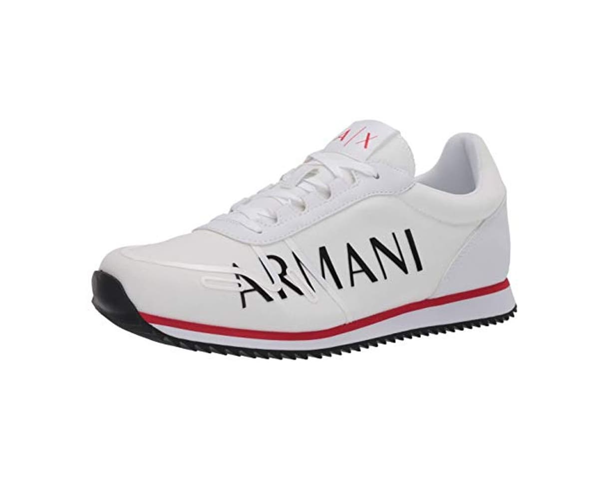 Moda Armani Exchange Retro Running Sneakers, Zapatillas para Hombre, Blanco (Op.White