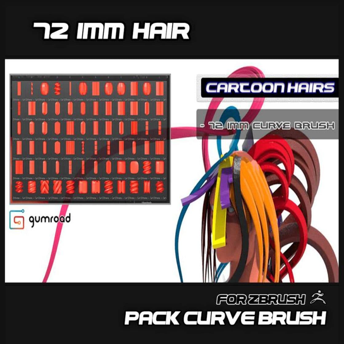 Moda 72 IMM Pack Hair Curve Brush – ZbrushXtreme