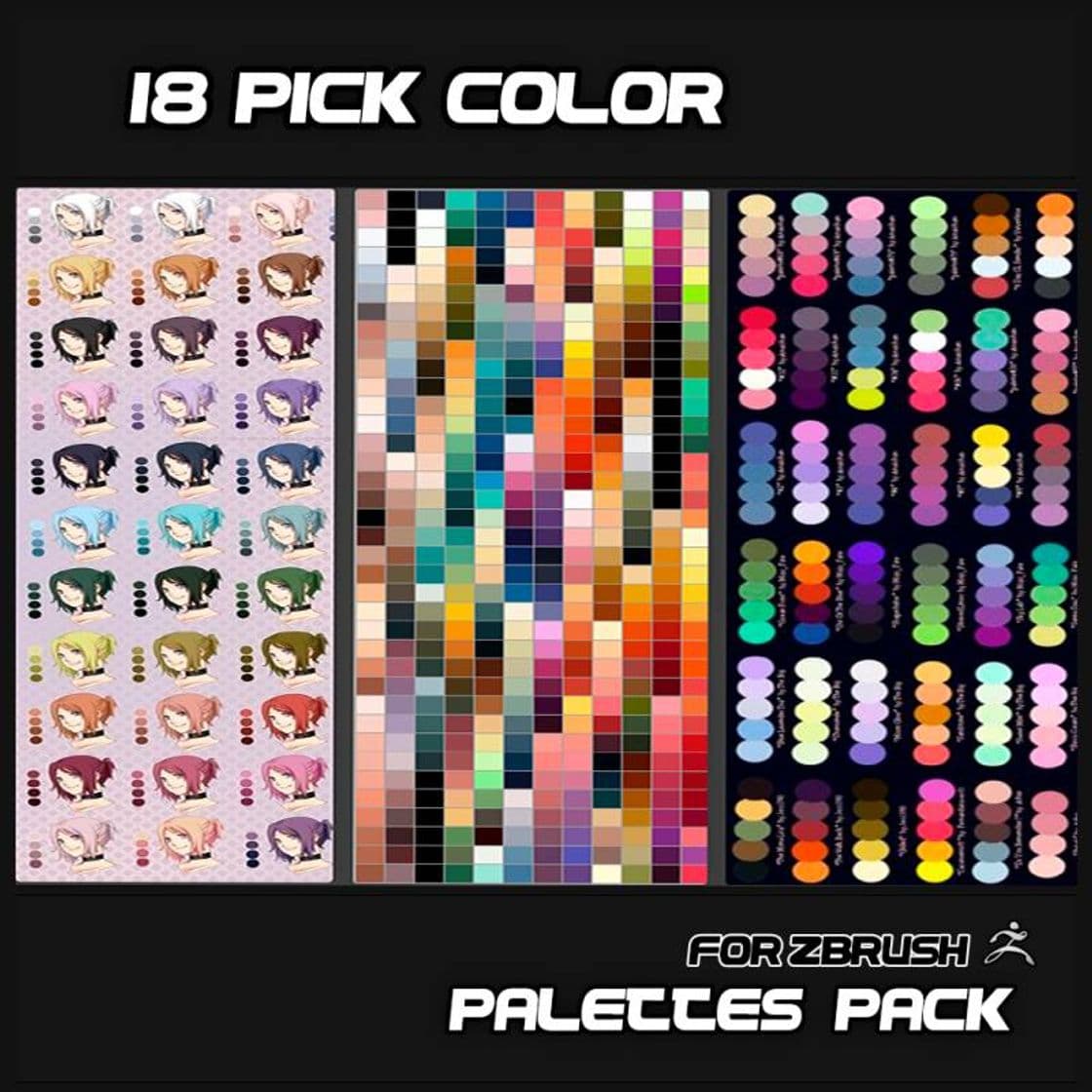 Moda 18 Pick Color Palettes Pack – ZbrushXtreme