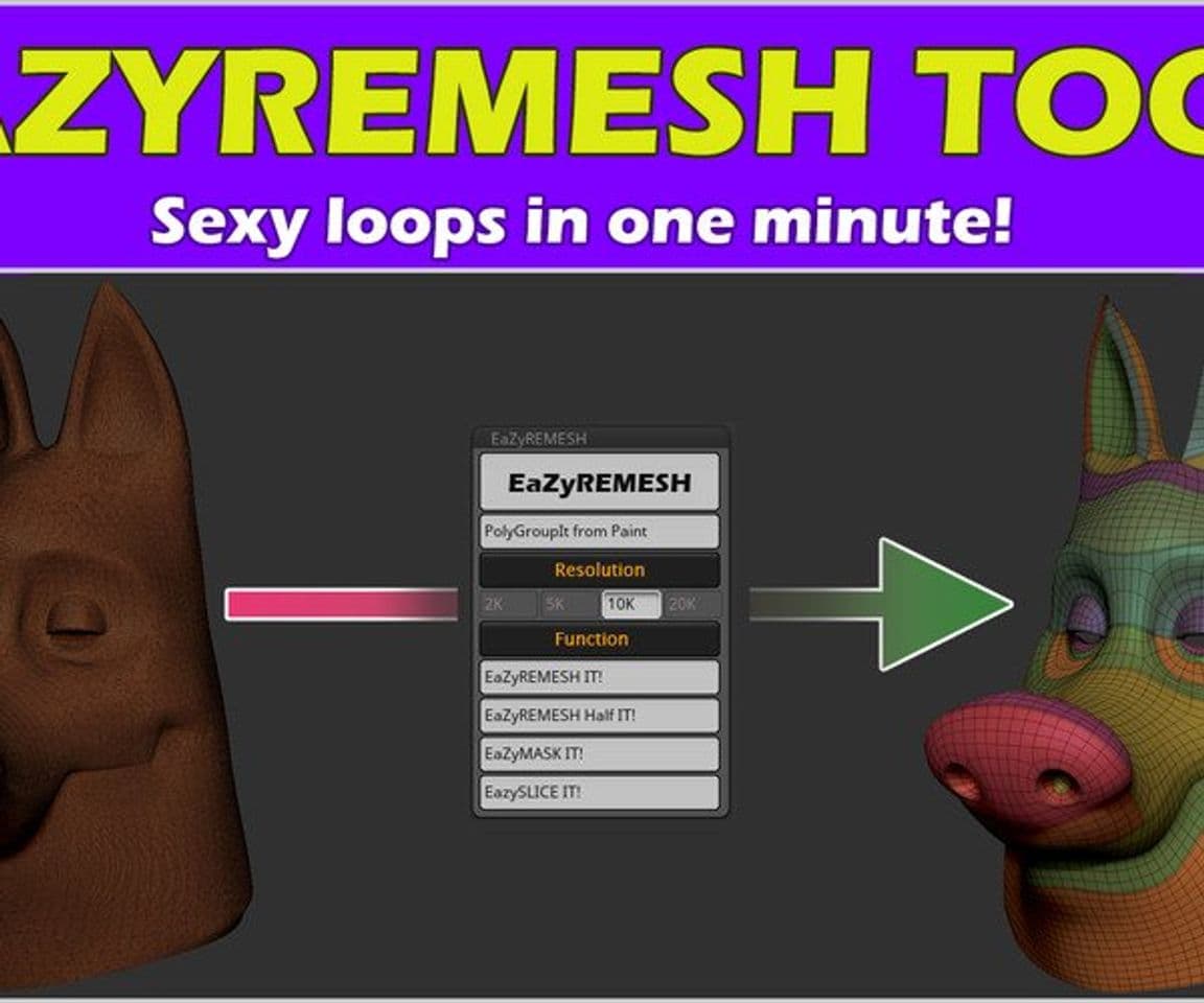 Moda EaZyremesh Tool! A retopology plugin for Zbrush ... - ArtStation