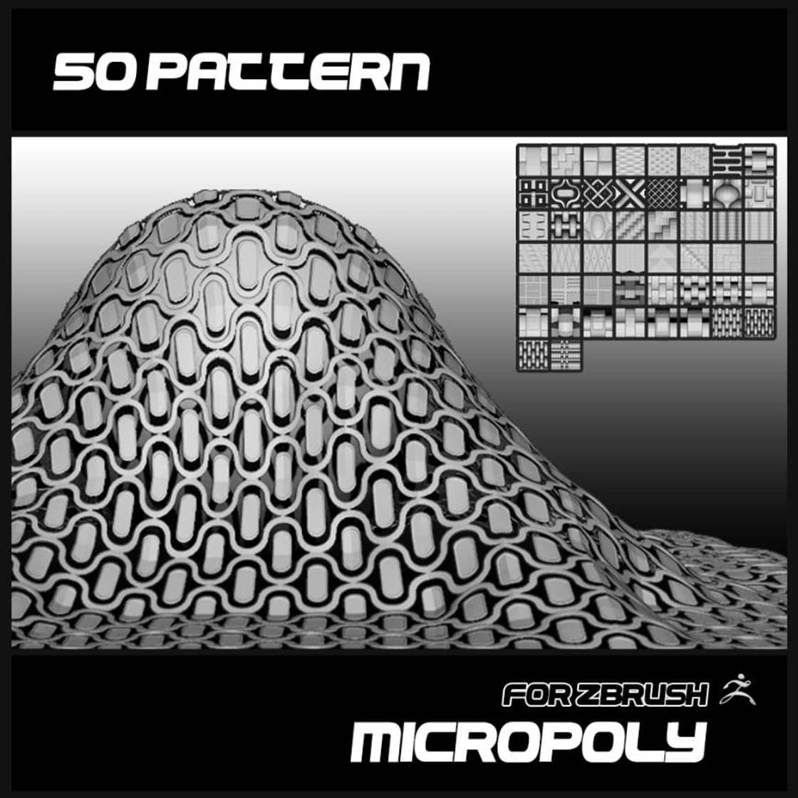 Moda 50 Pattern Micropoly For Zbrush