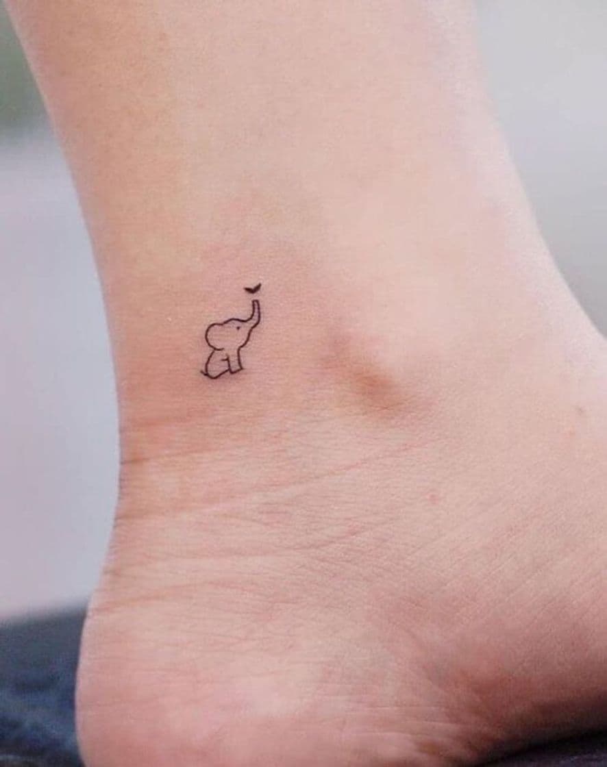 Fashion Tatuagem de elefante minimalista