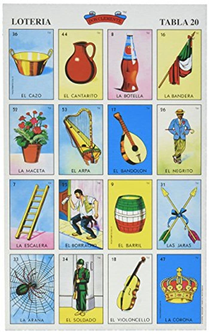 Product Autentica LOTERIA Mexican Bingo Set 20 Tablets Colorful and Educational! by Natorytian