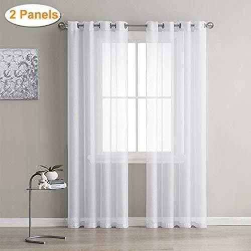 Product lalafancy 2 Piezas Visillos para Ventanas Cortinas Transparente Suave con Ojales para