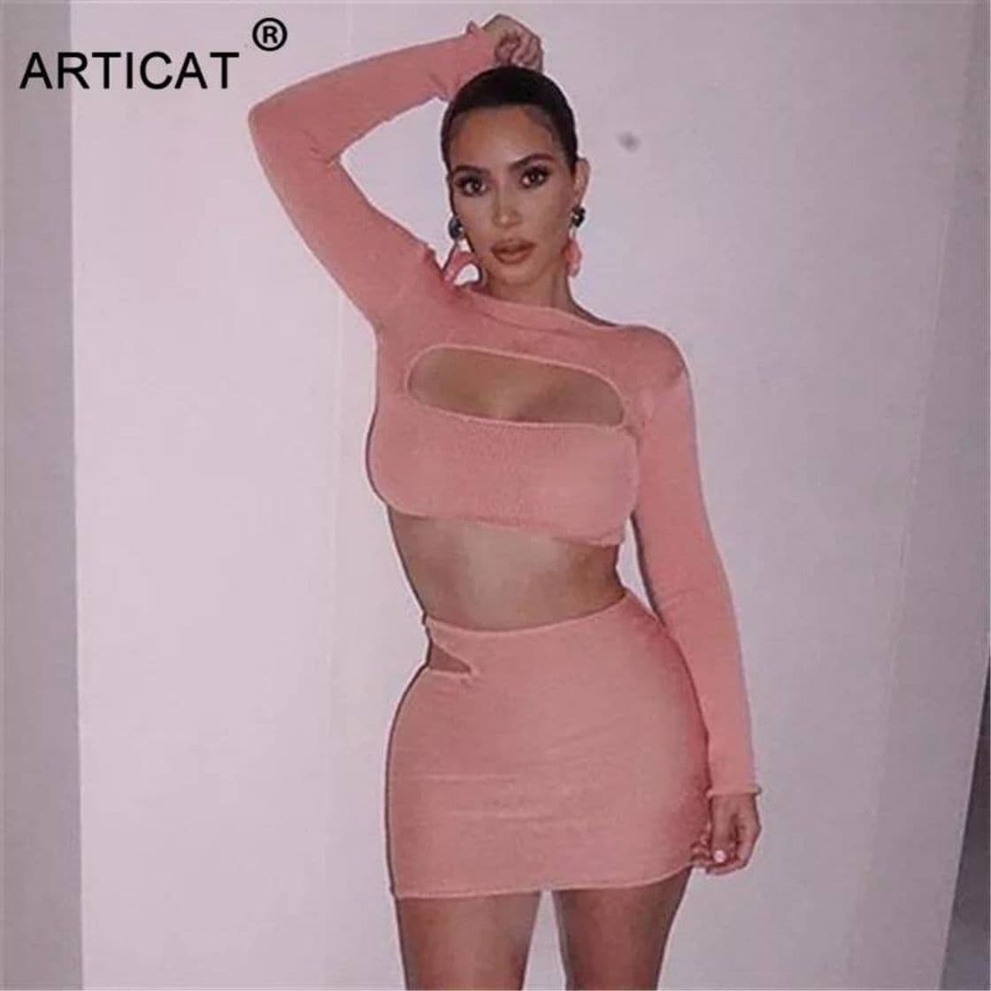 Fashion Articat Kardashian, vestido de dos piezas del mismo estilo, 