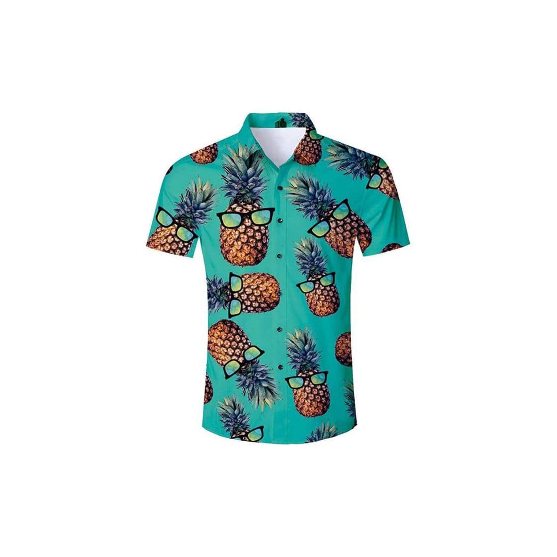 Product ALISISTER Camisa Hawaiana Hombre Manga Corta con Estampado de piña Camisa Luau