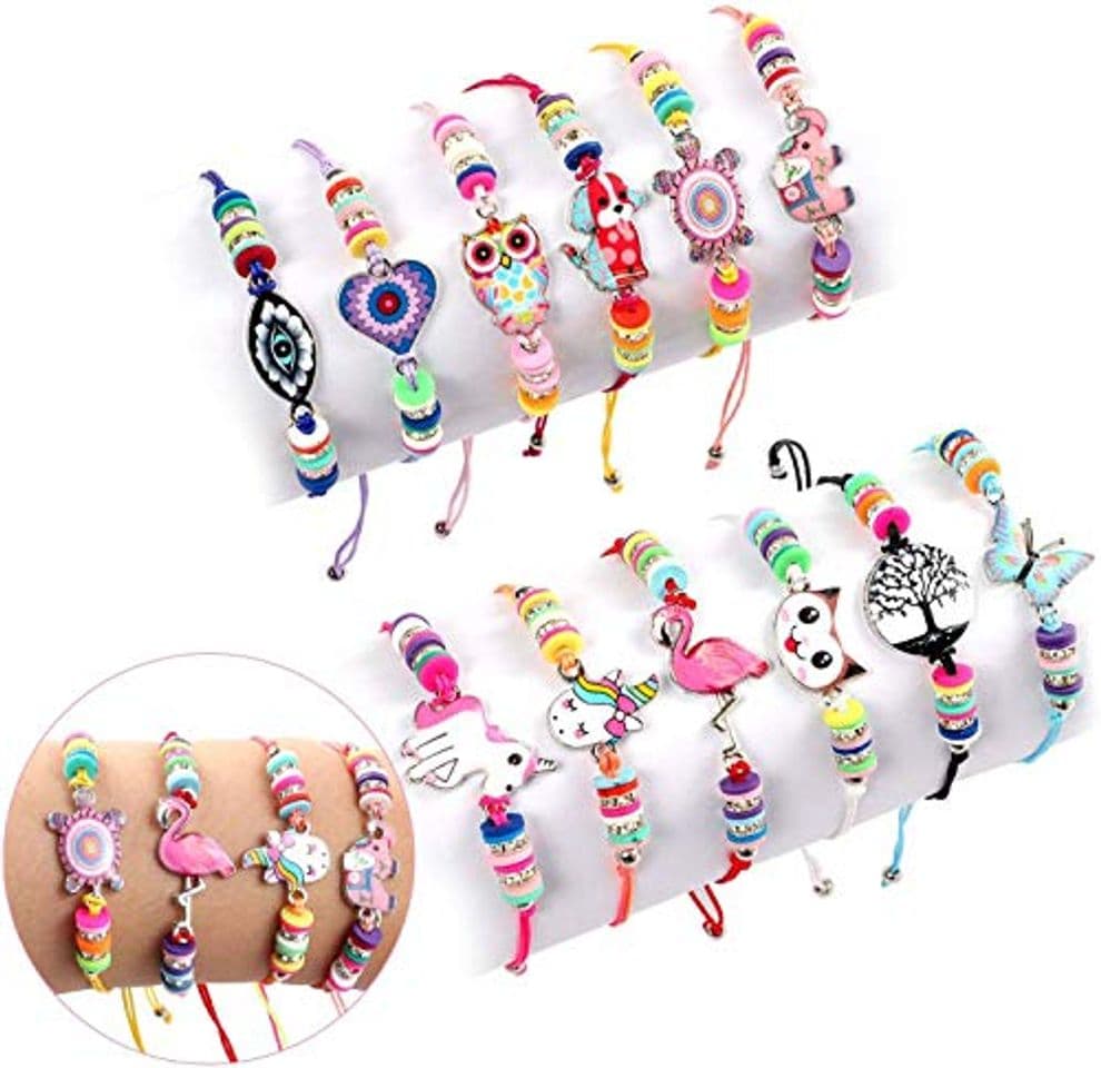 Place Lrikas Pulsera Niña Pulsera Amistad 12 Piezas Pulsera Unicornio Pulseras de Cuerda