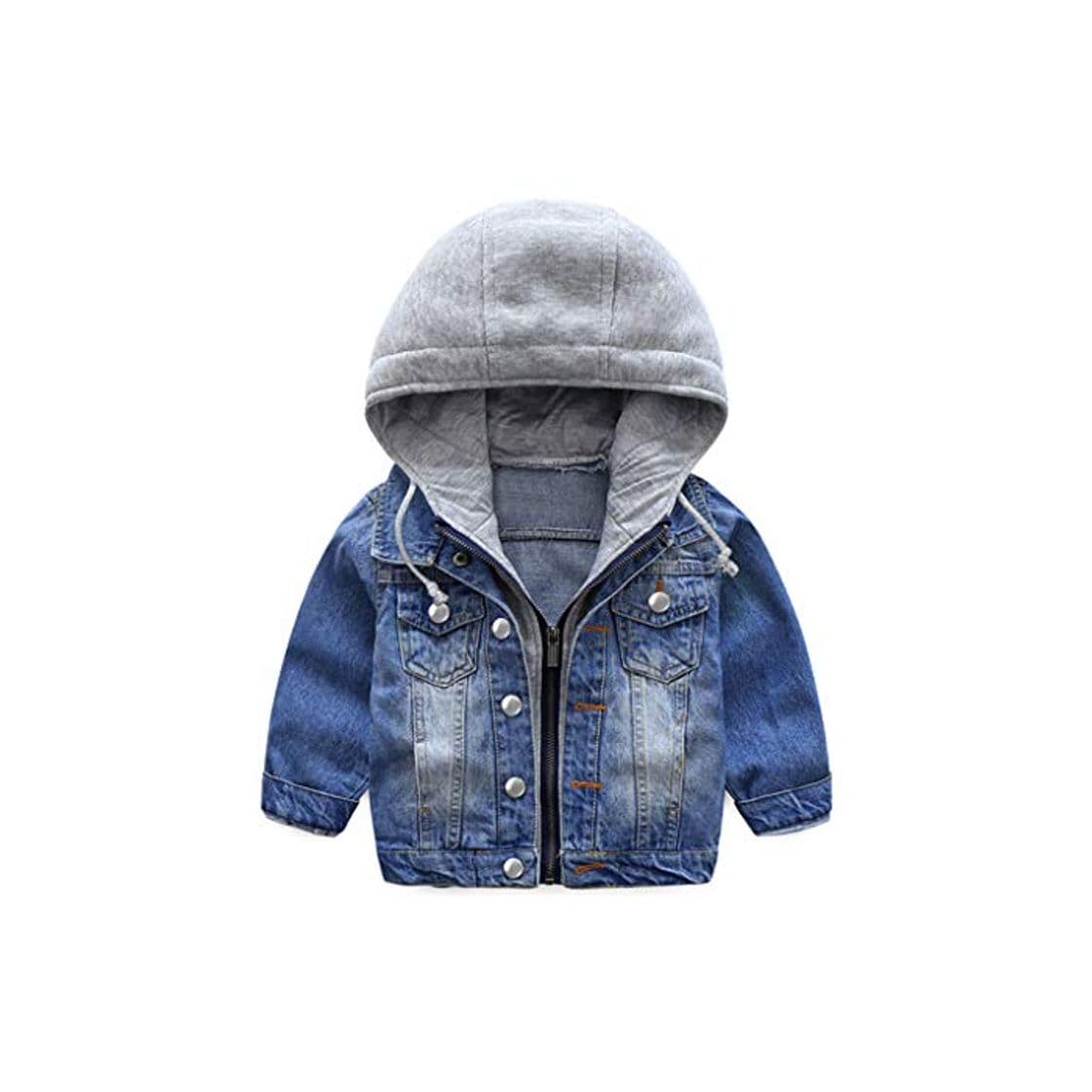 Producto Niño Capucha Chaqueta Vaquera Abrigo Bebé Cazadora Vaquera Niñas Denim Jacket Manga