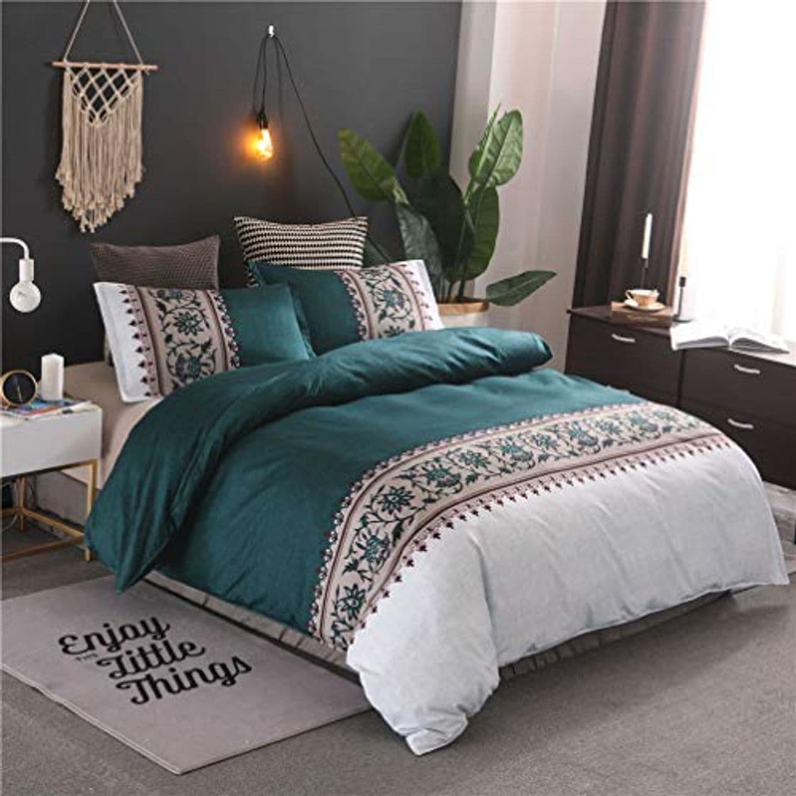 Product HNHDDZ Ropa de Cama Sólido Color Líneas Finas Patrón Retro Funda nórdica