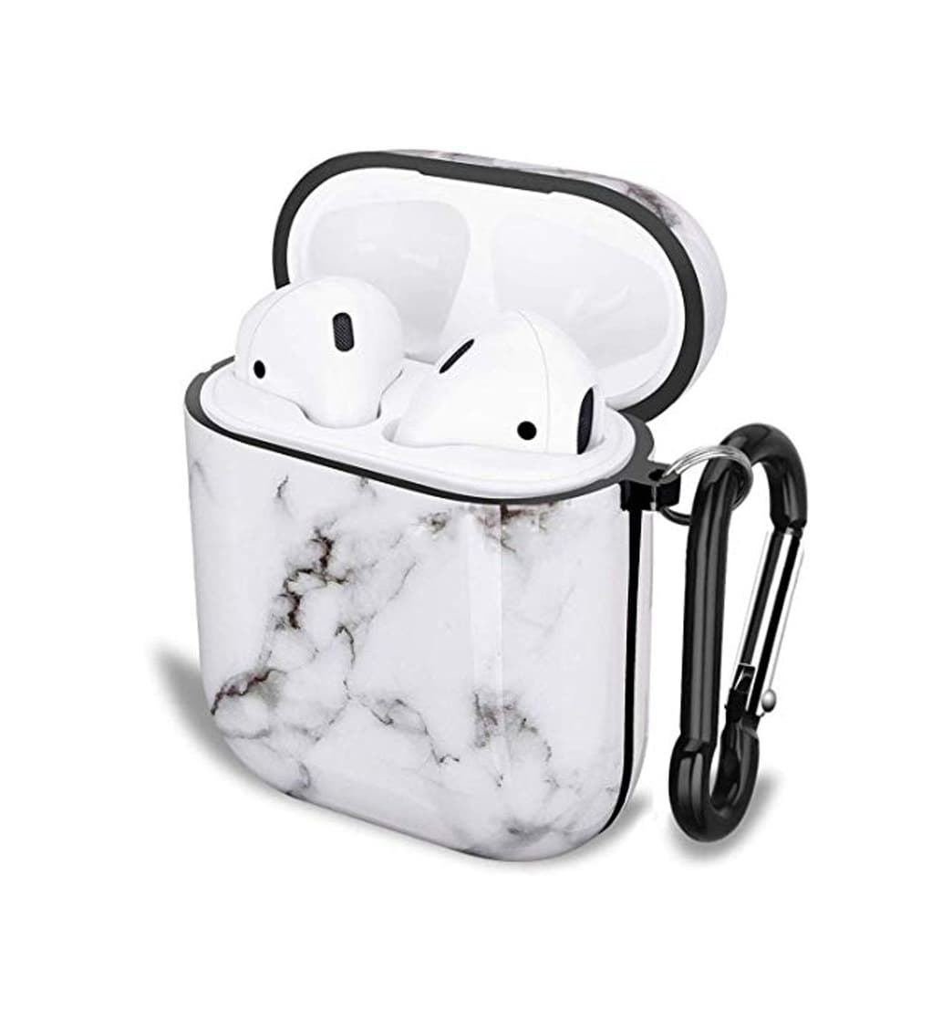 Moda Uposao Compatible con: Marmo Bianco Apple AirPods 1