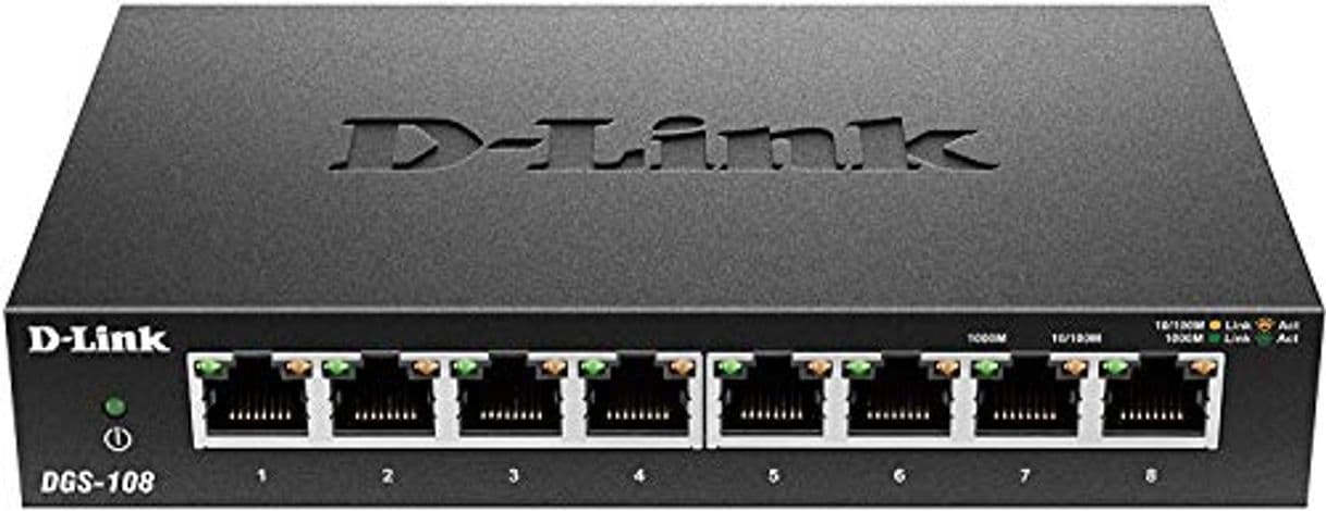 Electrónica D-Link DGS-108 Switch conmutador de red de 8 puertos Gigabit RJ-45