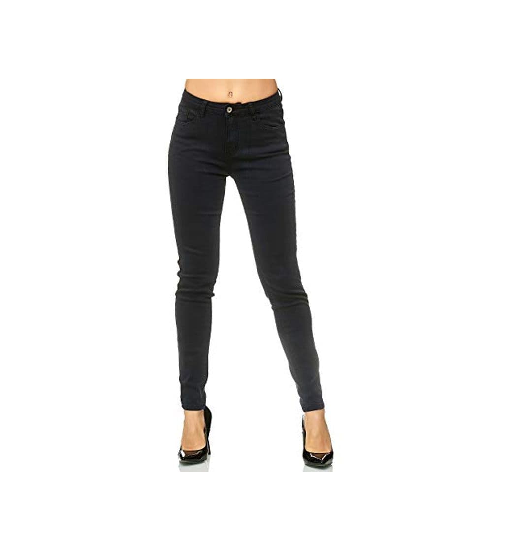 Product Elara Pantalones para Mujer Jeans Elástico Chunkyrayan Negro G09 Black 38