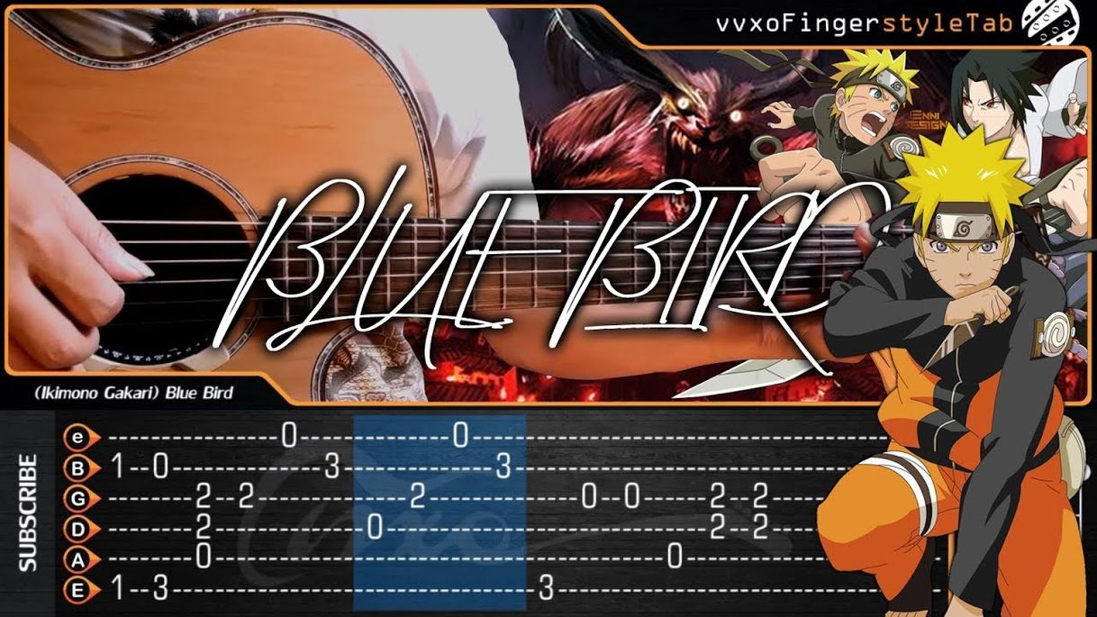 Moda Naruto Shippuden OP 3 - Blue Bird Guitar Tutorial 