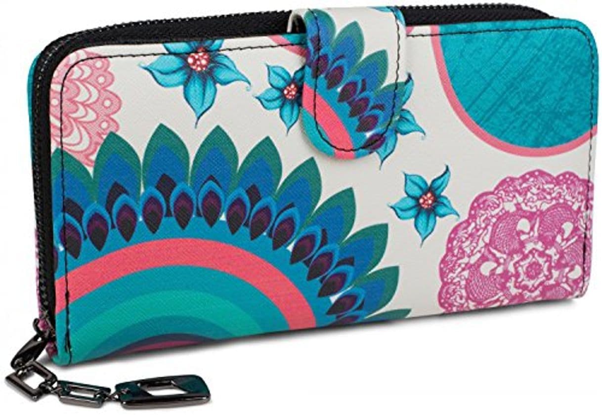 Producto styleBREAKER Monedero con Motivo de Flores étnicas y floración, diseño Vintage, Cremallera,