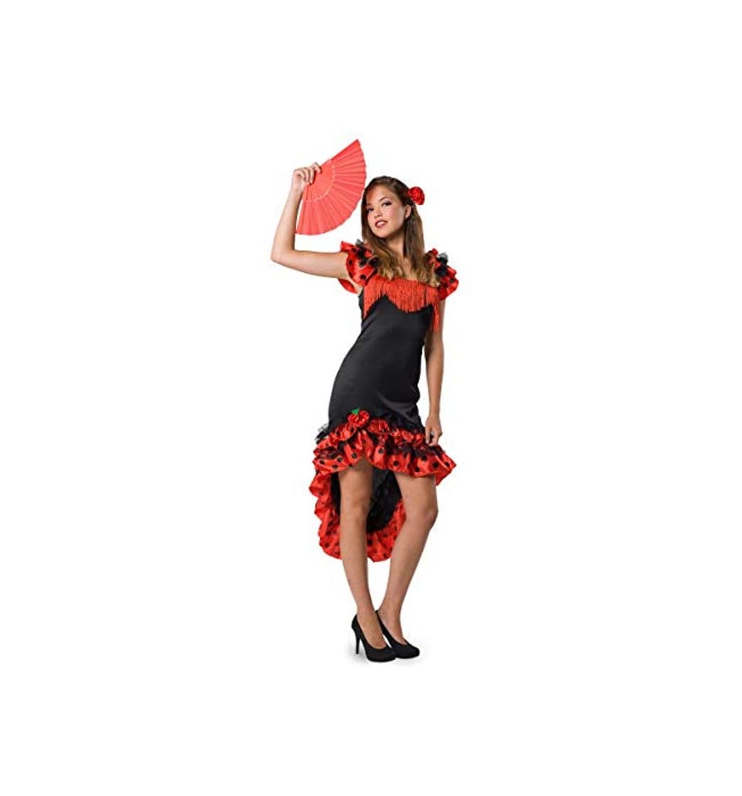 Producto Folat B.V.- Vestido Flamenco español 2 Piezas L-XL, Color Negro/Rojo, Extra-Large