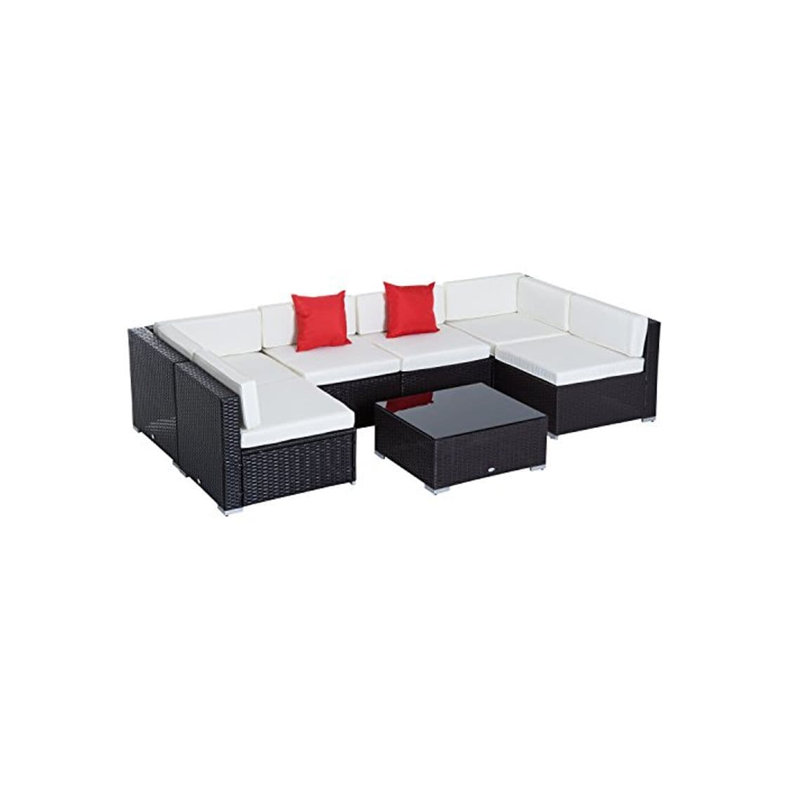 Product Outsunny Conjunto Muebles de Jardín Ratán 7 Piezas Set de Sofás Patio