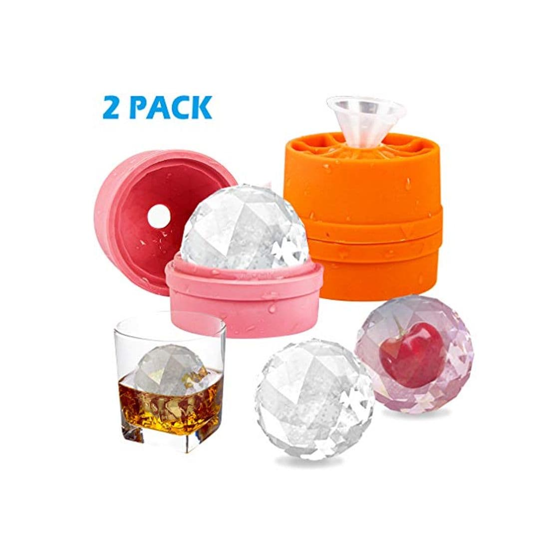 Producto Hoofun 2 bolas redondas para hacer cubitos de congelador, para whisky, ligeras,