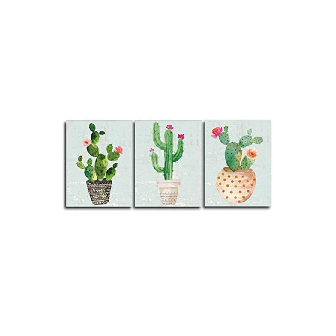 Product YXBNB 3 Lienzos Pared 3 Piezas nórdico Arte impresión Pastel Acuarela Cactus Lienzo Pintura Cartel botánico Pared Arte Cuadros para Sala decoración