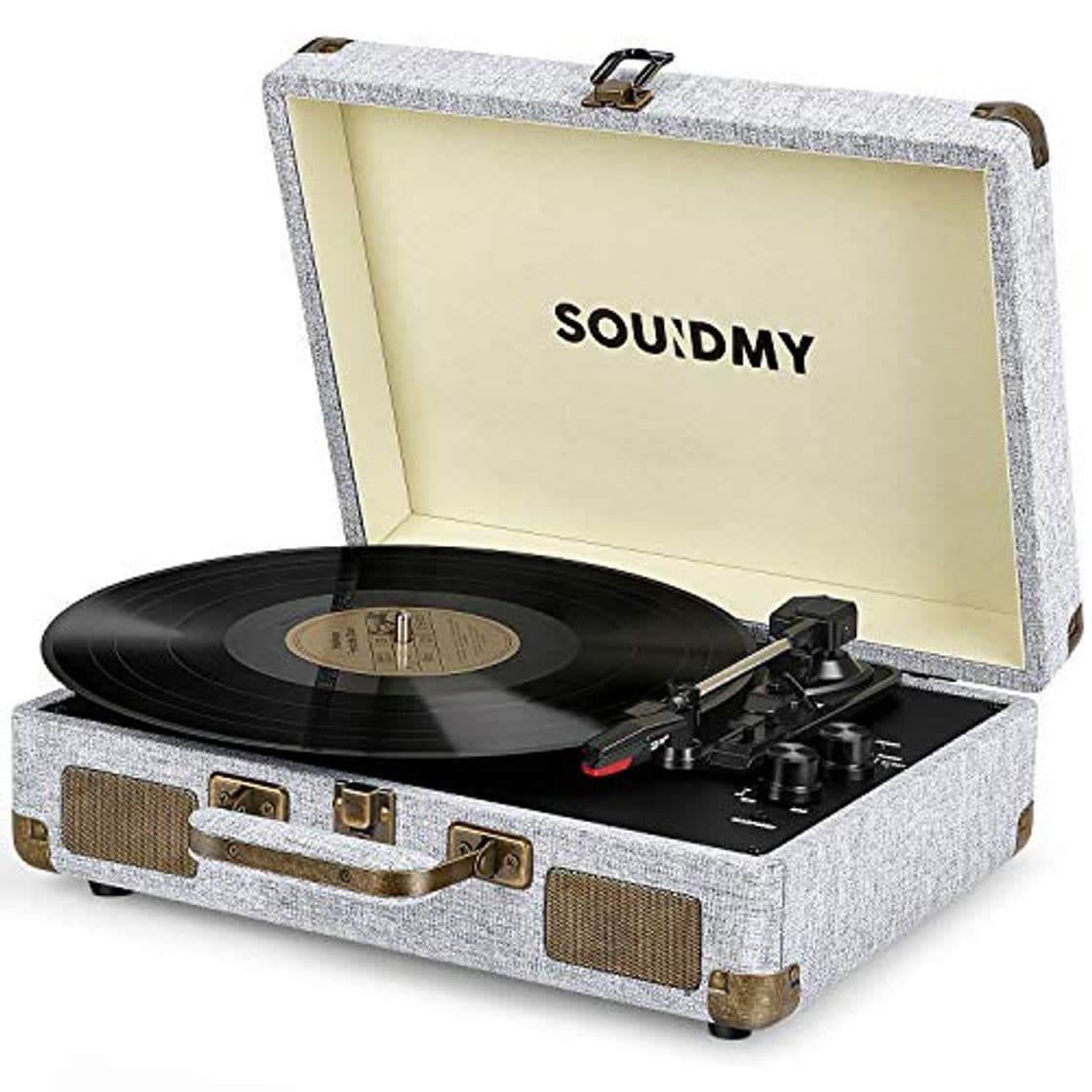 Electronic Souidmy Tocadiscos de Vinilo con Bluetooth, 2 Altavoces Incorporados, Reproductor de 3