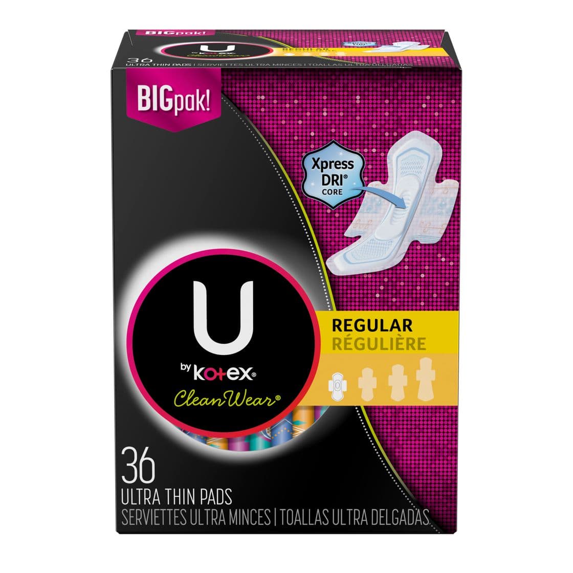 Fashion U by Kotex CleanWear Ultra Thin Pads with Wings, Regular ...