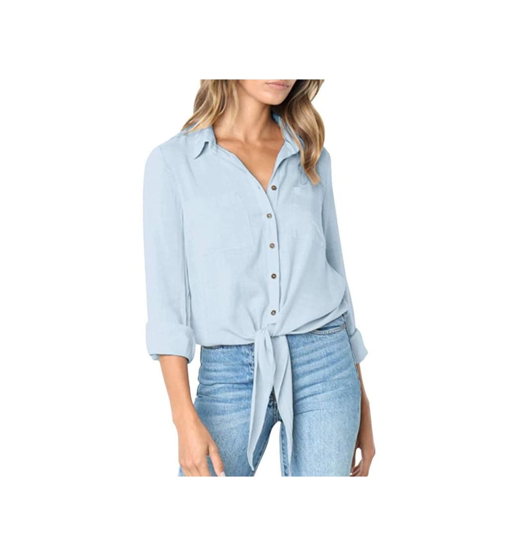 Moda Darringls Blusa para Mujer, Mujeres V Cuello Blusa Pura Atractiva Grandes Suaves